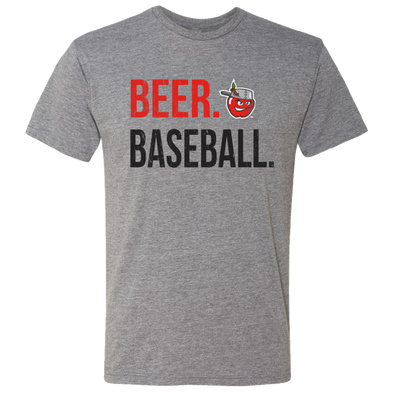 Fort Wayne TinCaps Beer. Baseball. Gray Tee